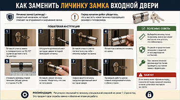 Как заменить личинку замка входной двери