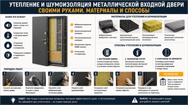 Утепление и шумоизоляция металлической входной двери своими руками. Материалы и способы.