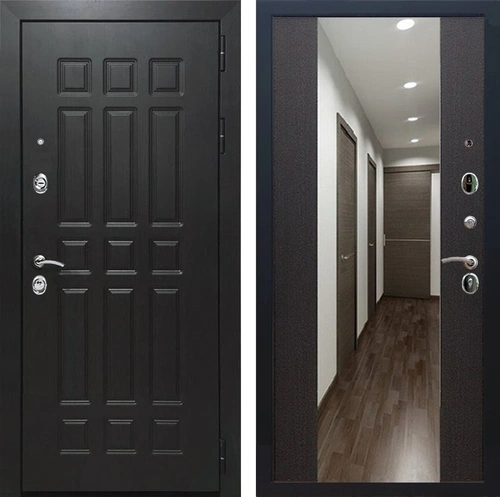 Входная дверь Престиж ФЛ-33 ЧШ с зеркалом СБ-16 (Венге / Венге) для установки в квартиру 24779
