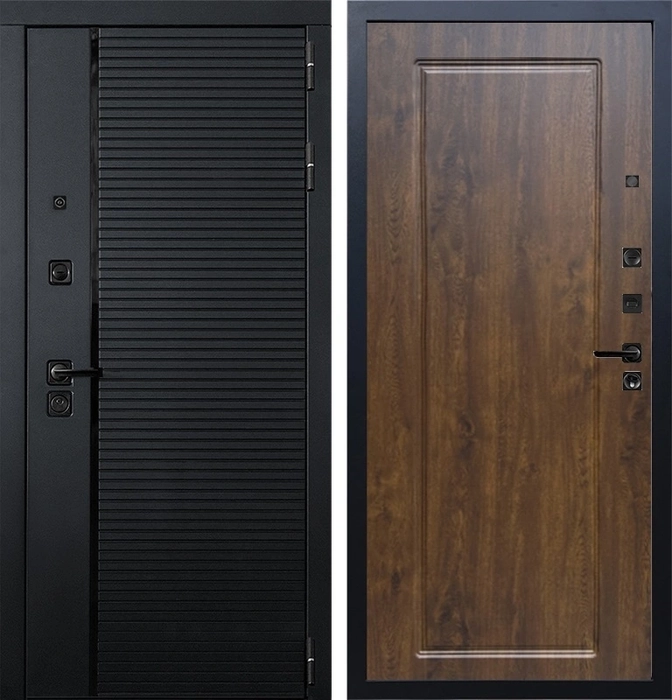 Входная дверь Блэк Гранд 3к Гранд (Чёрный кварц / Дуб)