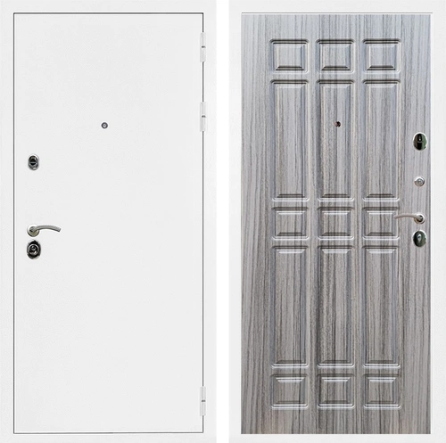 Входная дверь Престиж ФЛ-33 (Белая шагрень / Сандал серый) для установки в квартиру 21884