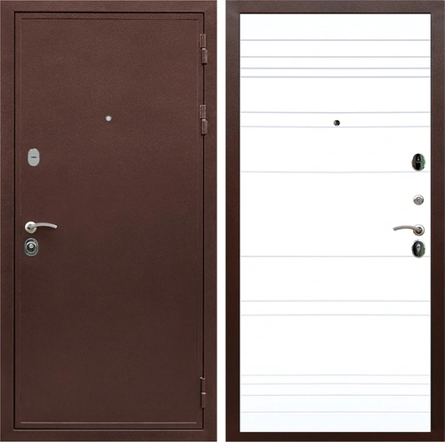 Входная дверь Престиж ФЛ-14 (Медный антик / Белый софт) для установки в квартиру 9248
