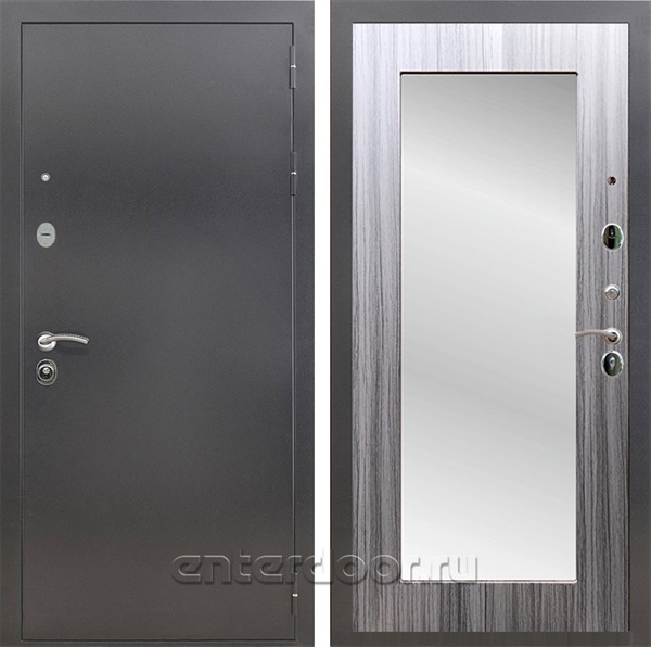 Входная дверь Армада Престиж с зеркалом Пастораль (Антик серебро / Сандал серый) - фото 88747