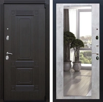 Входная дверь Эстет 3к с зеркалом 2XL (Венге / Бетон светлый) для установки в квартиру 24596