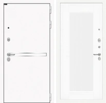 Входная дверь Line White 30 Амстрод (Шагрень белая / Белый софт рельеф)