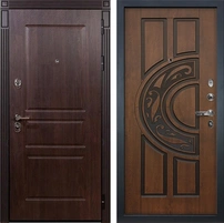 Входная стальная дверь Лекс Сенатор Винорит Голден патина черная (панель №27)