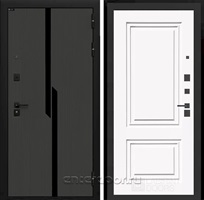 Входная дверь Карбон 26 (Лофт графит / Эмаль белая RAL 9003)