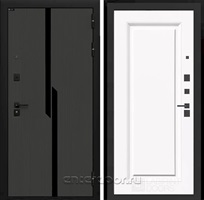 Входная дверь Карбон 27 (Лофт графит / Эмаль белая RAL 9003)