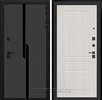 Входная дверь Карбон 03 (Лофт графит / Сандал белый)