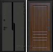 Входная дверь Карбон 03 (Лофт графит / Орех бренди)