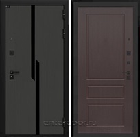 Входная дверь Карбон 03 (Лофт графит / Орех премиум)