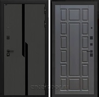 Входная дверь Карбон 12 (Лофт графит / Венге)