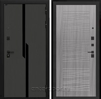 Входная дверь Карбон 06 (Лофт графит / Сандал серый)