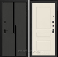 Входная дверь Карбон 03 (Лофт графит / Крем софт)