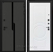 Входная дверь Карбон 23 (Лофт графит / Белый софт)