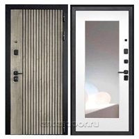 Входная дверь Ветра с зеркалом ФЛЗ-120 (Дуб галифакс / Белый матовый)