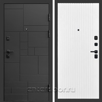 Входная дверь Квадро Стайл 3к Фиат (Чёрный / Белый софт)
