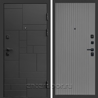 Входная дверь Квадро Стайл 3к Фиат (Чёрный / Грей софт)