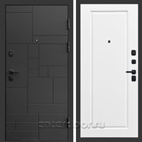 Входная дверь Квадро Стайл 3к Гранд (Чёрный / Белый софт)