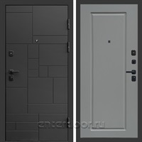Входная дверь Квадро Стайл 3к Гранд (Чёрный / Грей софт)