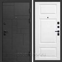 Входная дверь Квадро Стайл 3к Лион (Чёрный / Белый софт)