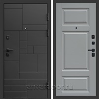 Входная дверь Квадро Стайл 3к Лион (Чёрный / Грей софт)