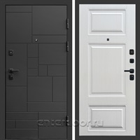Входная дверь Квадро Стайл 3к Лион (Чёрный / Лиственница белая)