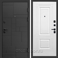 Входная дверь Квадро Стайл 3к Мадрид (Чёрный / Белый софт)