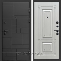 Входная дверь Квадро Стайл 3к Мадрид (Чёрный / Лиственница белая)