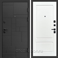 Входная дверь Квадро Стайл 3к Марсель (Чёрный / Белый софт)