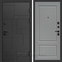 Входная дверь Квадро Стайл 3к Марсель (Чёрный / Грей софт)
