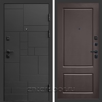 Входная дверь Квадро Стайл 3к Марсель (Чёрный / Шоколад)