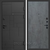 Входная дверь Квадро Стайл 3к Мастино (Чёрный / Бетон темный)