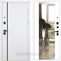 Входная дверь Soty White 3к с зеркалом Максимум (Белый матовый / Белый матовый)