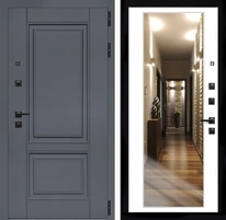 Входная дверь Афина Стандарт - Зеркало 2XL Белый матовый для установки в квартиру 29755