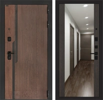 Входная дверь Кармина с зеркалом Максимум Венге для установки в квартиру 30052
