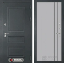 Входная дверь Атлантик Термо 10 (Графитовый серый RAL 7024 / Серый рельеф софт) для частного загородного дома и дачи 31331