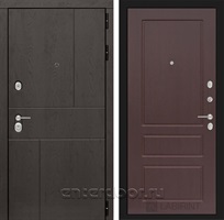 Входная металлическая дверь Лабиринт Урбан 3 (Дуб горький шоколад / Орех премиум)