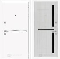 Входная металлическая дверь Лабиринт Line White 2 (Шагрень белая / Сандал белый)