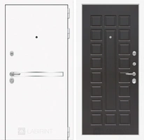 Входная металлическая дверь Лабиринт Line White 4 (Шагрень белая / Венге)