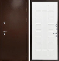 Входная дверь с терморазрывом Снегирь 3К Престиж (Антик медь / Белое дерево)