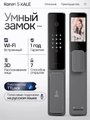 Входная дверь Пиано Смарт 2.0 с умным замком - зеркало тонированное Максимум Черный кварц для установки в квартиру 30735