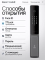Входная дверь Пиано Смарт 2.0 с умным замком - зеркало тонированное Максимум Черный кварц для установки в квартиру 30735