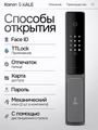 Входная дверь Пиано Смарт 2.0 с умным замком - 31 Черный кварц, зеркальная вставка с тонировкой для установки в квартиру 30745