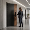 Входная дверь Престиж с умным замком - зеркало Максимум Белый матовый для установки в квартиру 32281