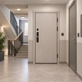 Входная дверь Эклипс Капучино с умным замком - Горизонт Белый матовый для установки в квартиру — 32078