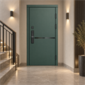 Входная дверь Тренд Грин с умным замком - Нео Классика Слоновая Кость для установки в квартиру 32940