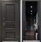 Уличная входная дверь с терморазрывом Лекс Термо Айсберг зеркало №117 (Муар коричневый / Чёрный кварц)