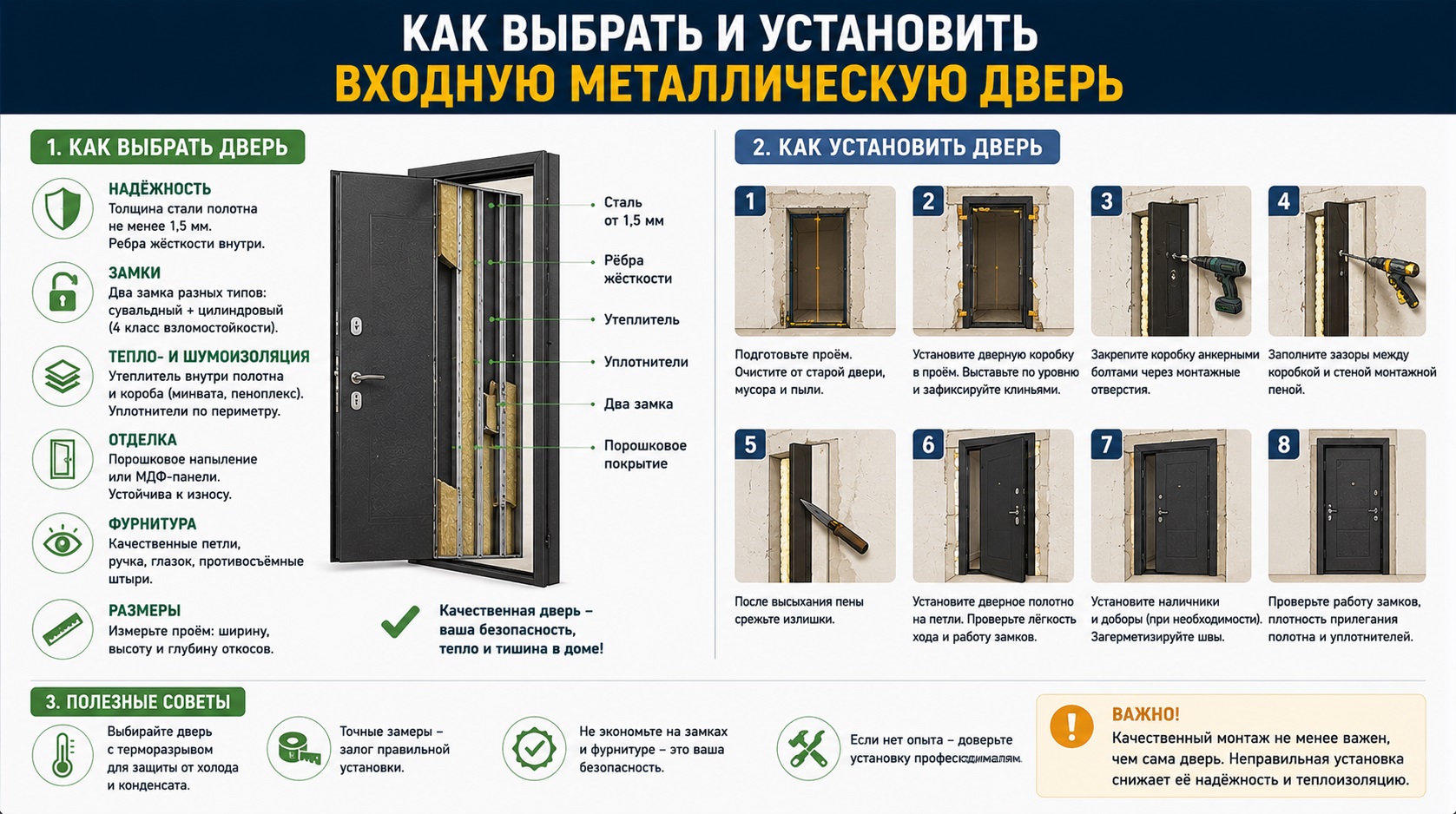 Как правильно выбрать и установить входную дверь